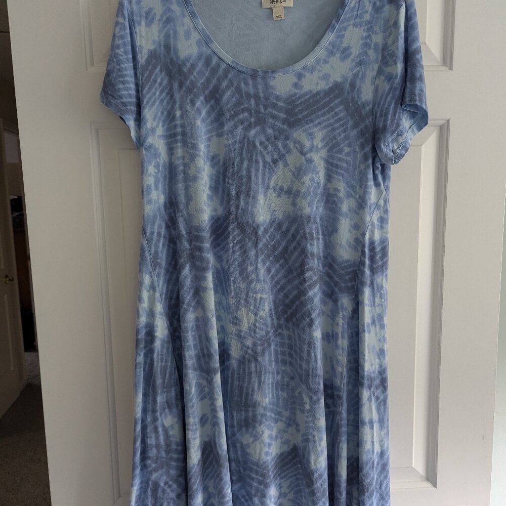 Tie Dye Blue Flowy Sundress Size L - Picture 2 of 4